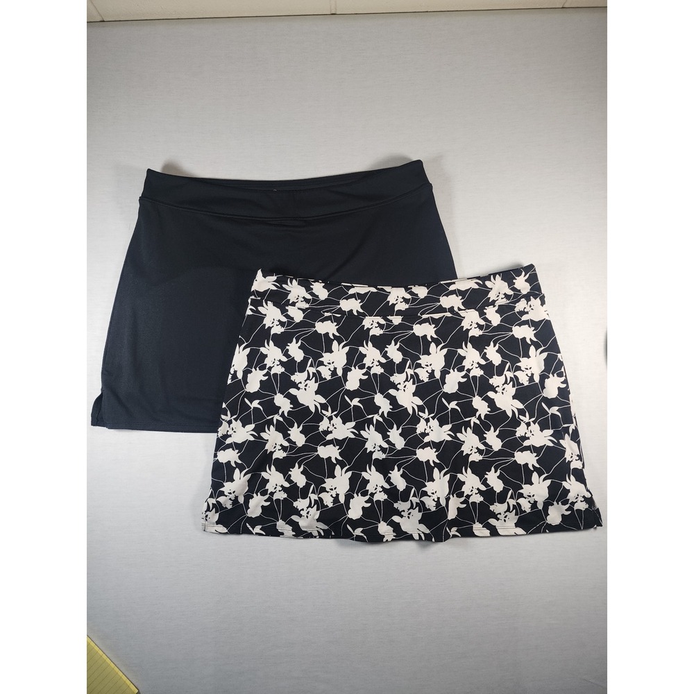 Tranquility by Colorado Clothing XL Skorts 2 PACK LOT Black Floral Athletic Golf